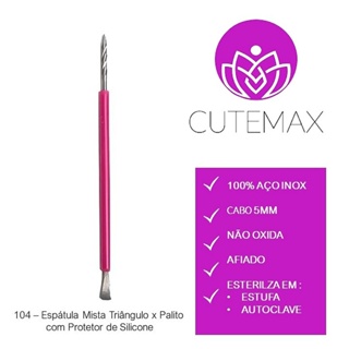 CUTEMAX - Espátula Triângulo com Palito Aço Inox C/Silicone - Profissional Podologia Manicure - #104 em Oferta na Shopee