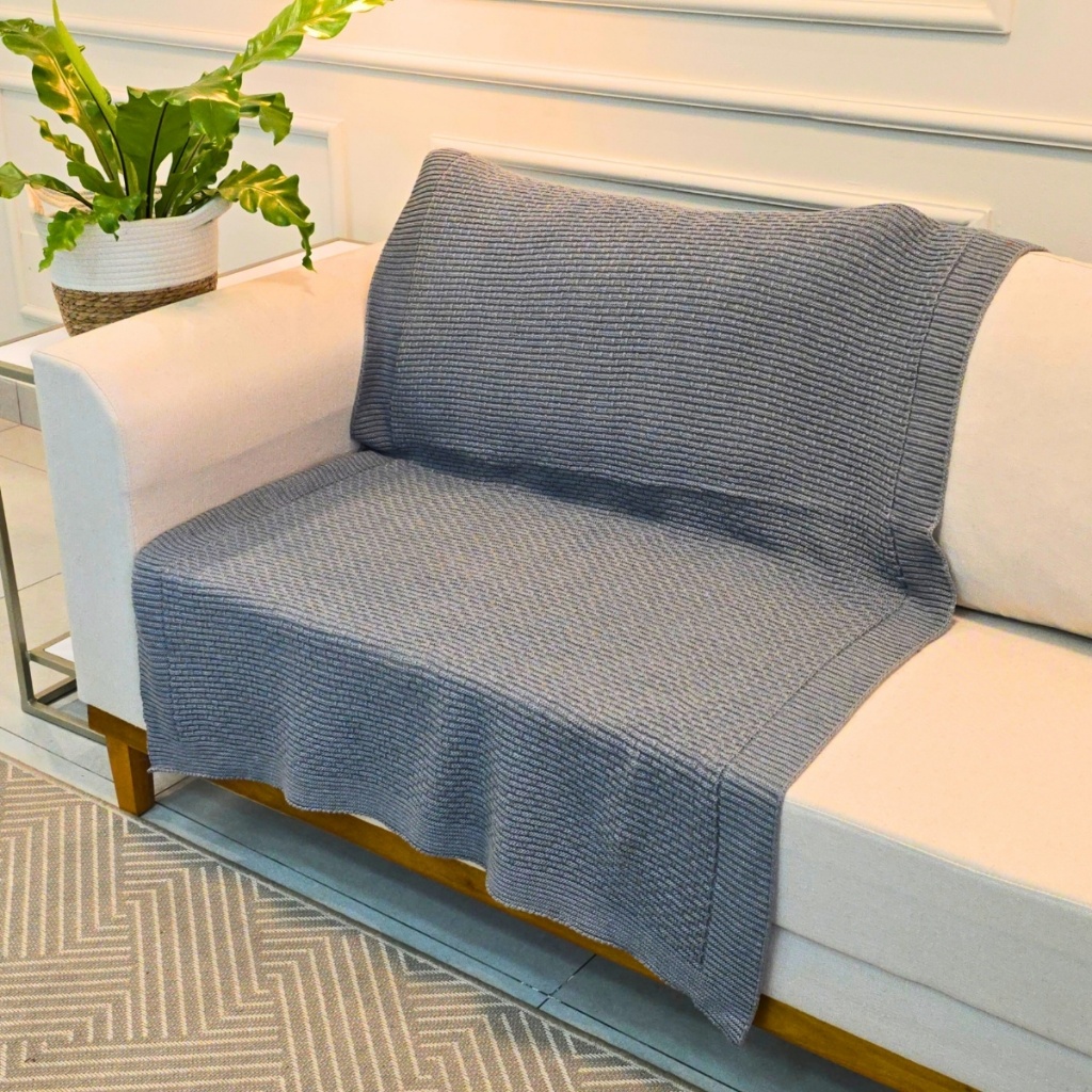 Manta de Tricot Sofá Poltrona 150x100cm Siena Decorativa Sala em Oferta na Shopee