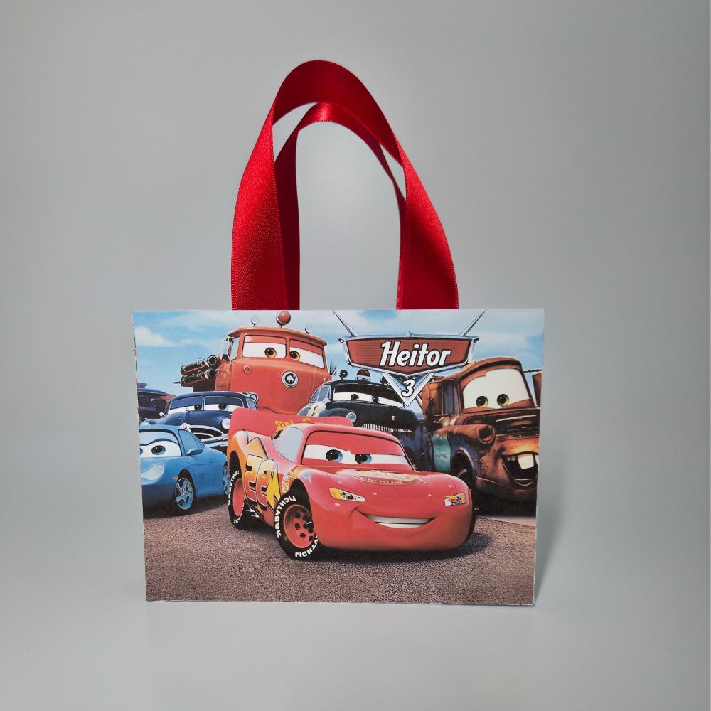 Sacolinha Personalizada Carros - Lembrancinha Festa Infantil Carros - Anivérsario tema Carros