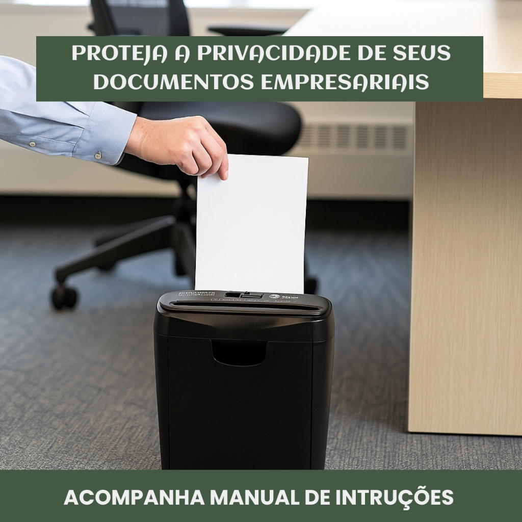 Fragmentadora de Papel Eletrica Automática Trituradora Picotadora Silenciosa LuvinCo Preto — imagem 2 de 2