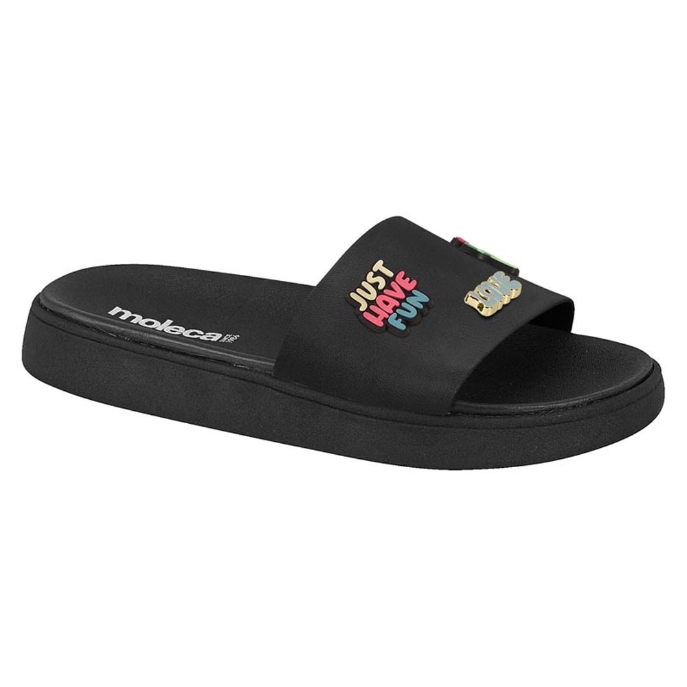 Chinelo Moleca Pins Slide Divertido Acessócios Leve Confortavel Papete