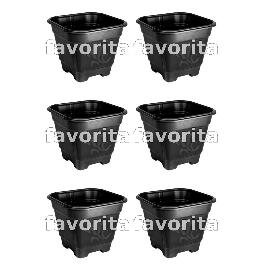 Kit de 1,2,3,4,5  OU  6 Vasos Quadrados Grande Preto 27 Litros TOY 25295