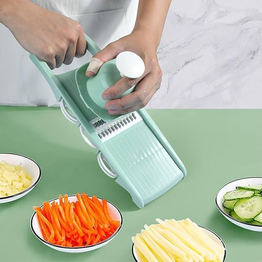 Fatiador Cortador 5 em 1 Ralador e Descascador de Alimentos Legumes Frutas Tipo Mandoline Cozinha