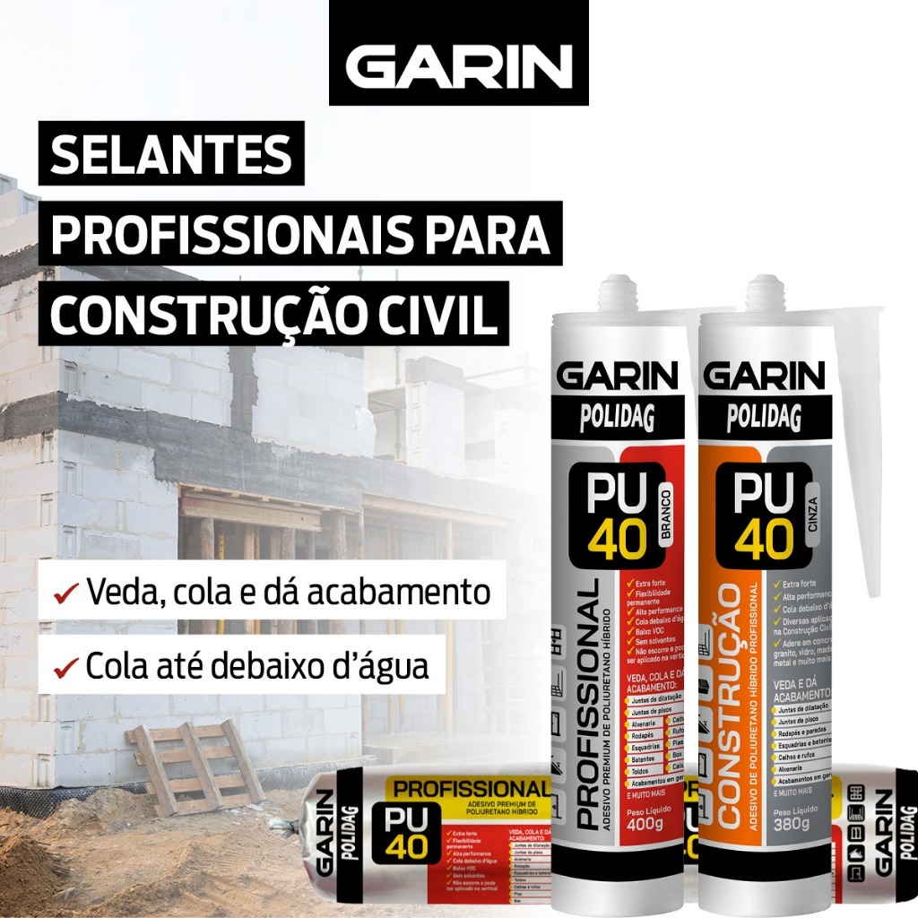 Cola Poliuretano Pu40 Fixa Cuba Pia Vidro Espelho Mármore Fixa Cuba Calhas E Rufos Vedação 360g
