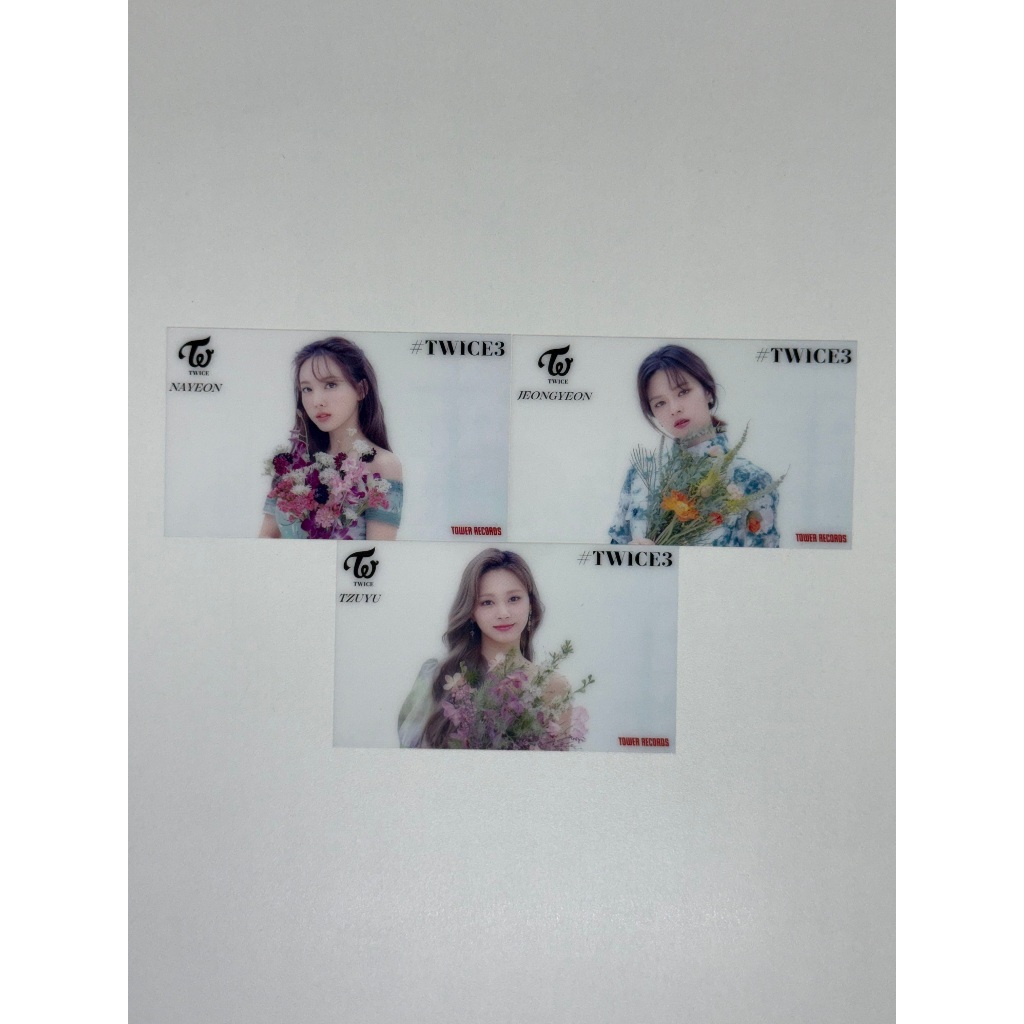 twice #twice3 clear tower records limited photocard original kpop
