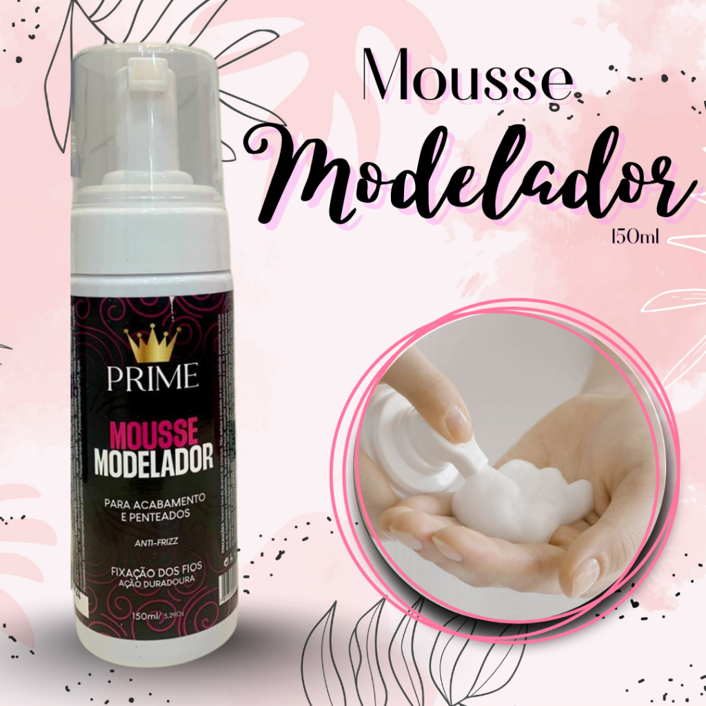 Mousse Modelador Prime Master Hair Para Tranças Cachos e Penteados - Reduz o Frizz e Da Brilho 150ml em Oferta na Shopee