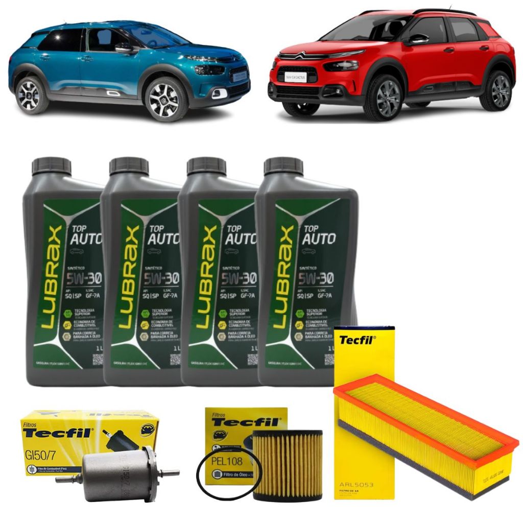 Kit Troca De Oleo E Filtros Citroen C3 1.4 1.6 C4 Cactus Air Cross 1.6 16v 1 5w30 Sintético em Oferta na Shopee