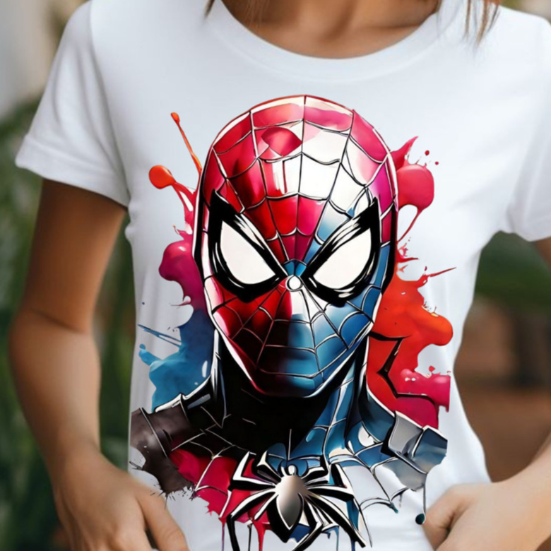 Camiseta camisa blusa INFANTIL E ADULTA Homem-Aranha baby look algodão