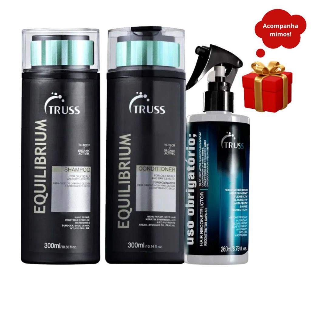 Truss Equilibrium Shampoo e Condicionador  300ml + Uso Obrigatório  260ml