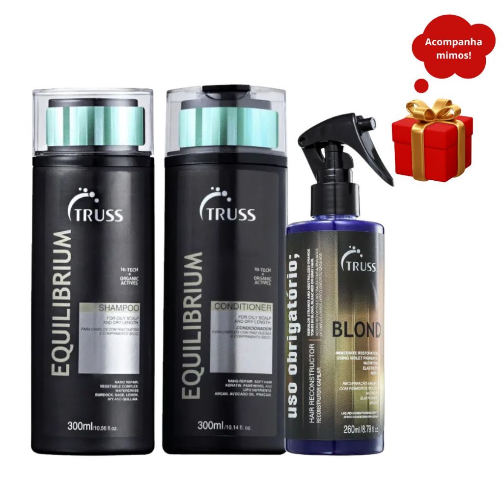 Truss Equilibrium Shampoo e Condicionador 300ml + Blond 260ml