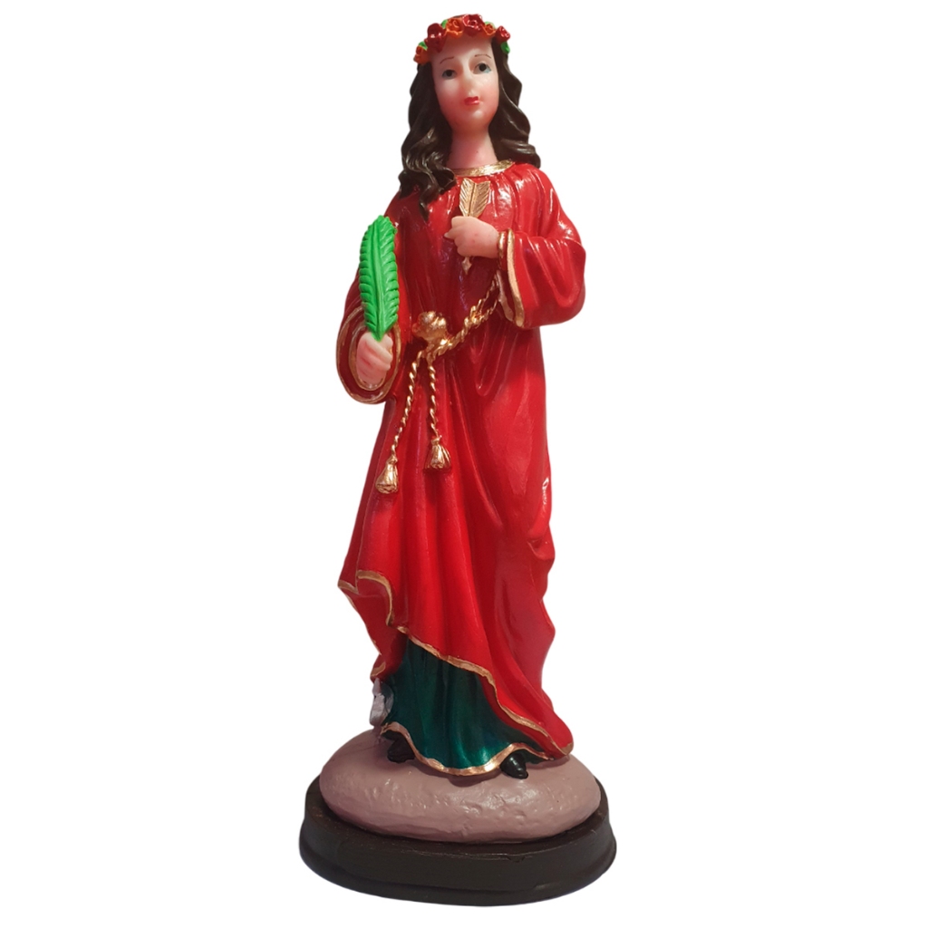 Imagem Santa Filomena 22cm Resina Pintada à Mão Escultura Católica Presente