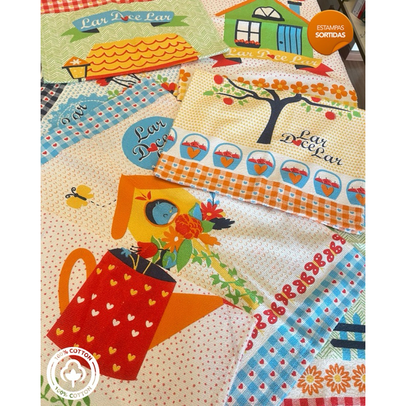 Kit com 10 Panos de Prato Felpudo Estampado Ótima Absorção Pano de Copa 100% Felpa não desfia Guardanapo Atoalhado.