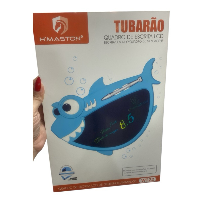 🦈✨ LOUSA MÁGICA TUBARÃO LCD – H’MASTON ✨🦈  🎨 Ideal para escrever, desenhar e deixar