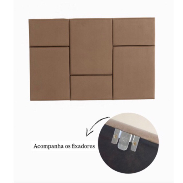 Painel Cabeceira Solteiro Cama Box 60 x 90 cm Acolchoamento e Tecido Suede Macio Confortável