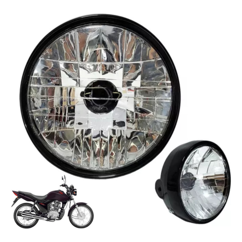 Farol Completo Bloco Óptico CG 125 Titan 2000 até 2004 Cg Fan 125 2004 até 2013 em Oferta na Shopee