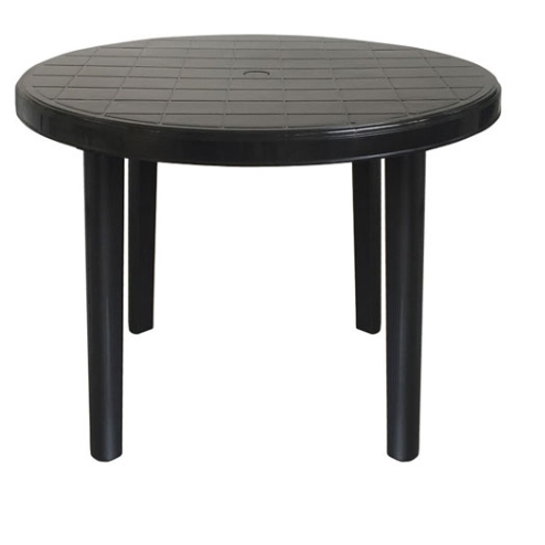 Mesa Plástico Redonda Desmontável Jardim Preta Dobravel TOY 25389 em Oferta na Shopee