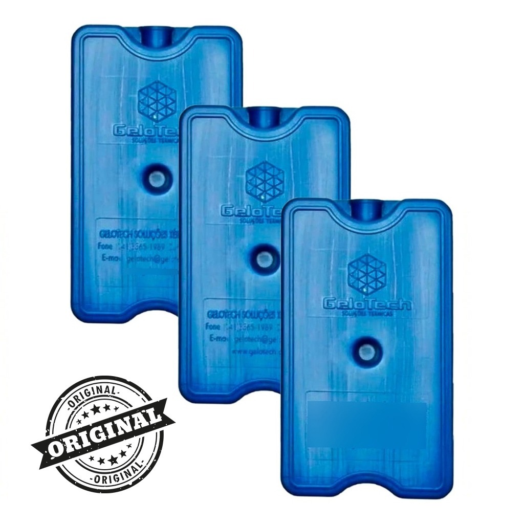 Gelo Reutilizável GeloTech 400ml Promoção Kit Com 3 Unidades em Oferta na Shopee