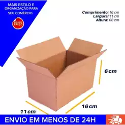 KIT 50 Caixa De Papelão 16x11x6 Pequena Embalagem Mercado Envio Imediato