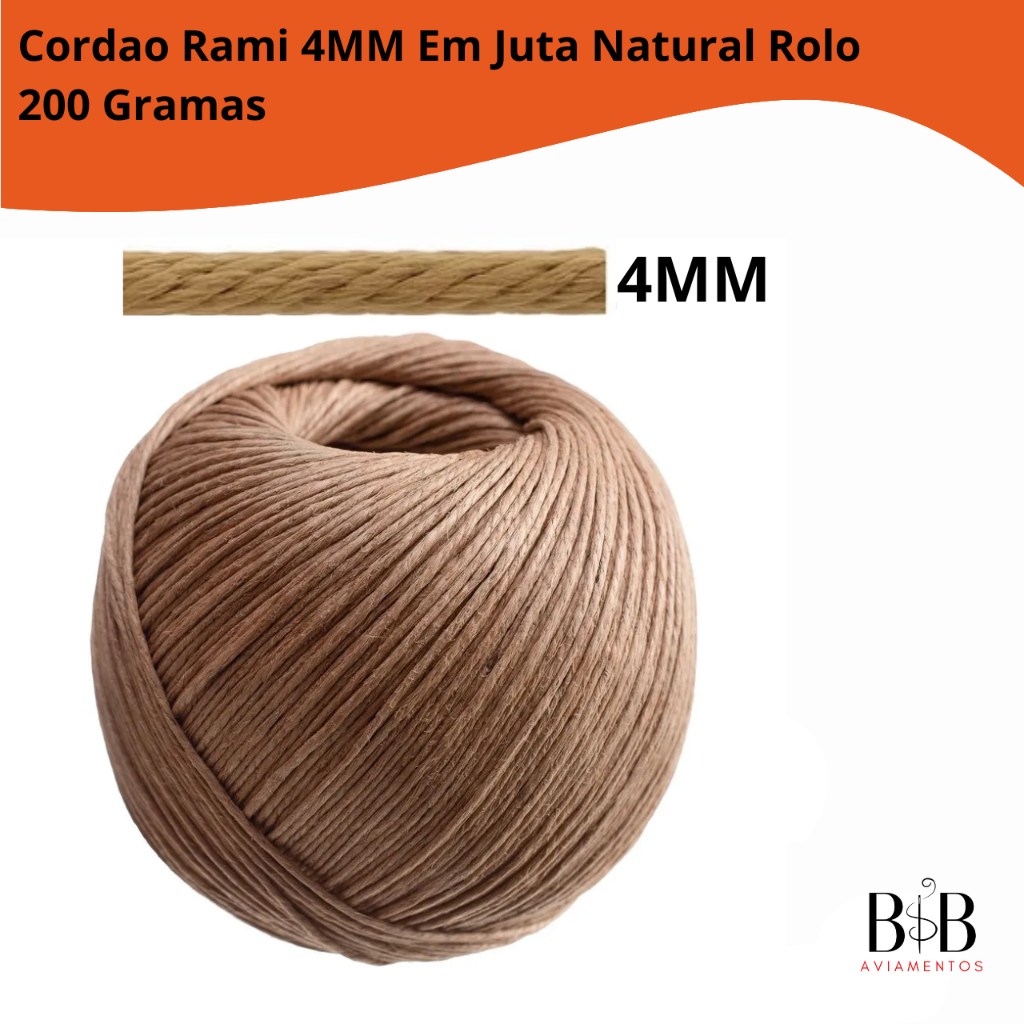 Cordao Sisal 4mm Rolo 200g Artesanato Fio Amarração Bijuterias Convite Decoração Lembranca Natural