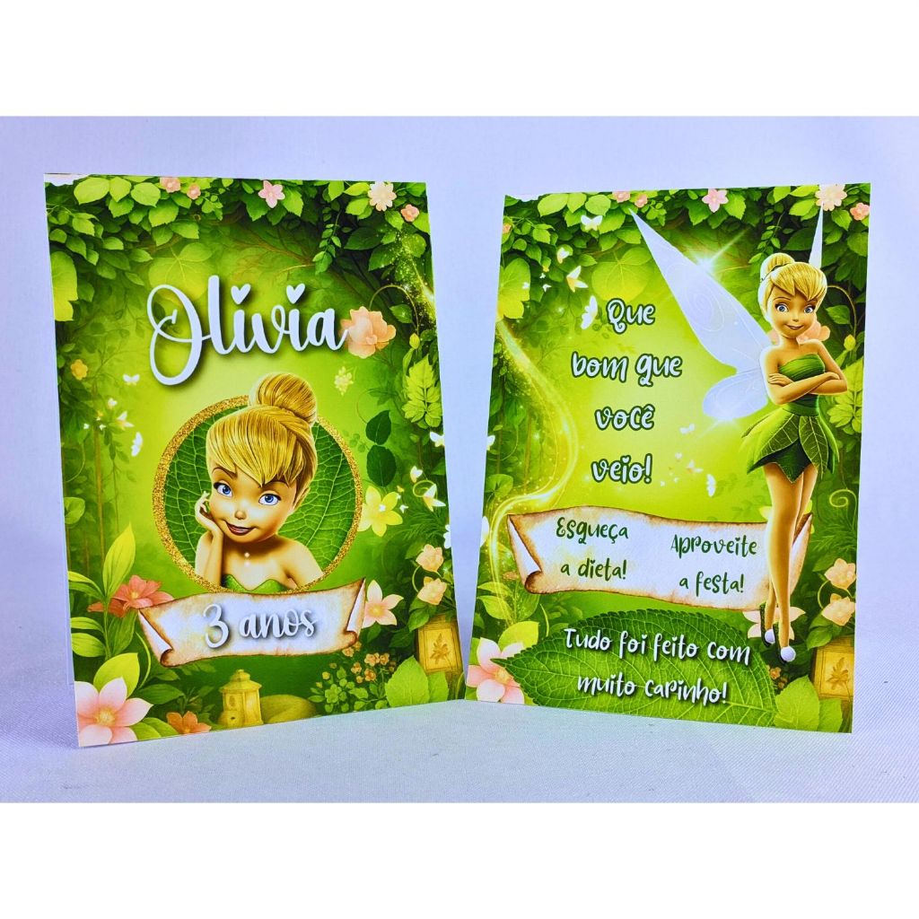 Kit 5 a 45 Plaquinha de Mesa Personalizada Sininho Tinker Bell