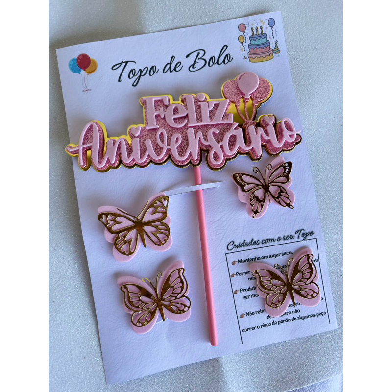 Topo de Bolo de Flores e Borboletas na Black Friday 2025 | BuscaProdutos