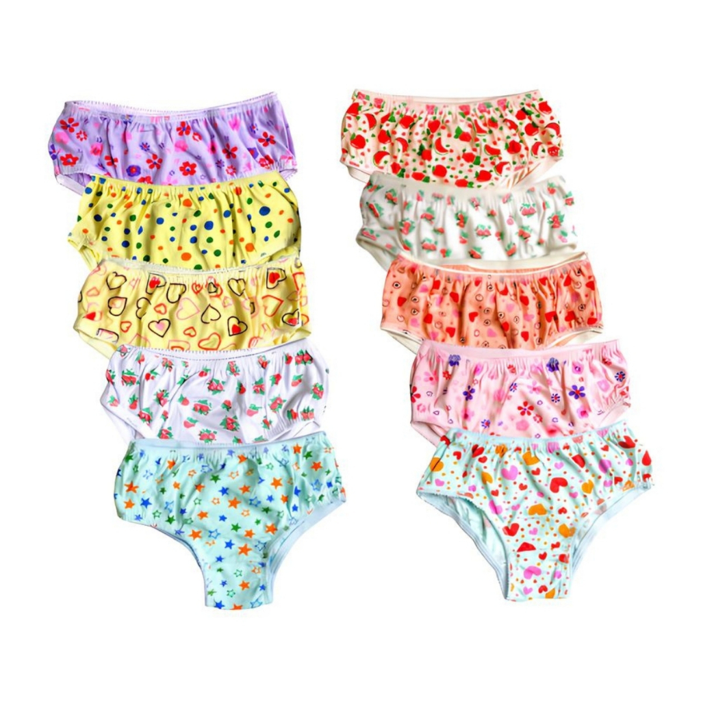 Kit 10 Calcinhas Infantis Femininas Algodão Conforto Lingerie Infantil Meninas Estampas Sortidas em Oferta na Shopee