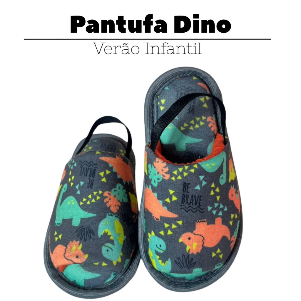Pantufa Infantil Dino Verão Unissex Conforto EVA Antiderrapante  Cotton Day em Oferta na Shopee