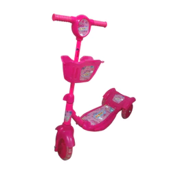 PATINETE INFANTIL 3 RODAS COM CESTA IMPORTWAY - ROSA