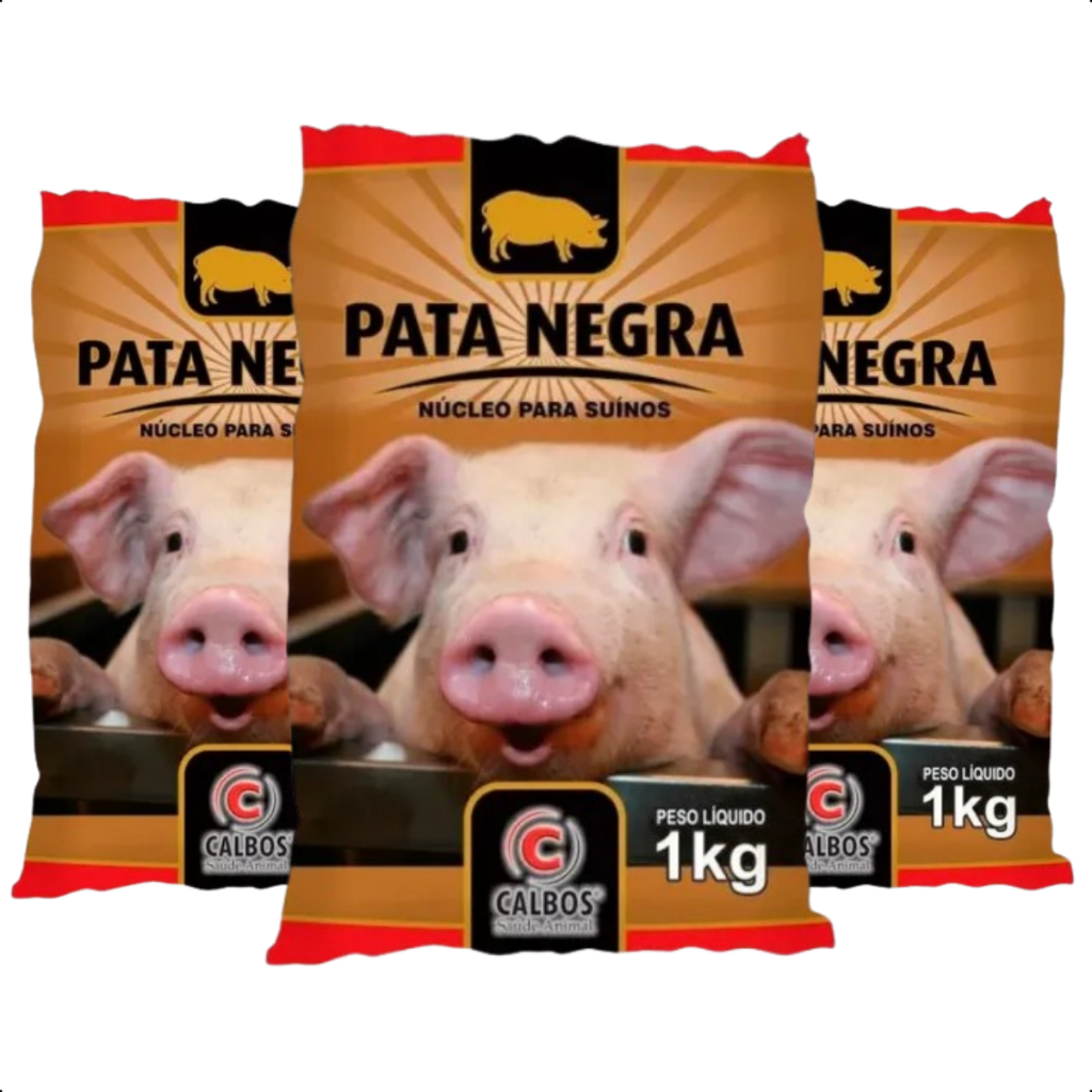Kit 3 Pata Negra Núcleo Para Suínos Porcos Calbos 1kg Aminoácidos Vitaminas
