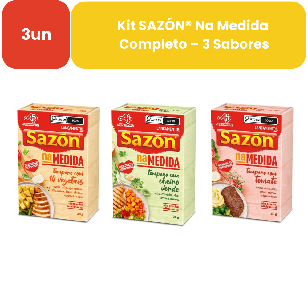 Kit SAZÓN® Na Medida Completo – 3 Unidades em Oferta na Shopee