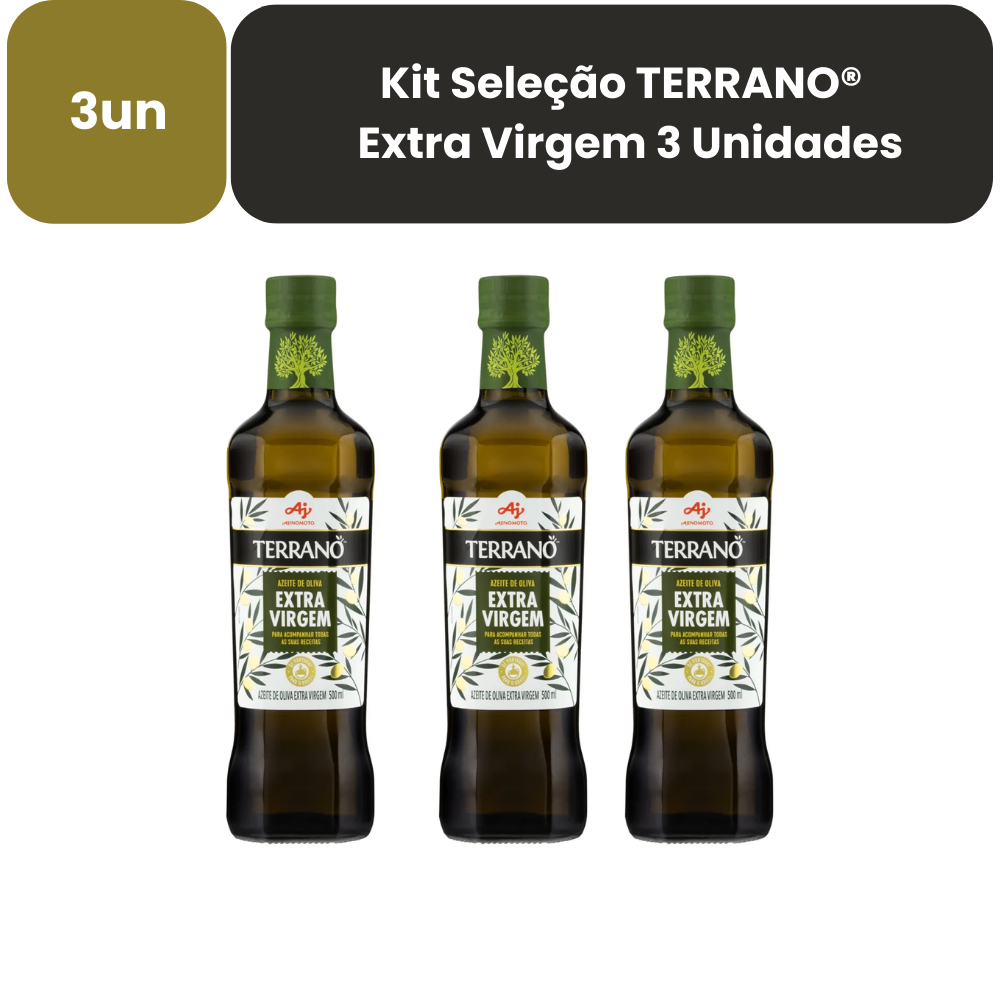 Kit Azeite TERRANO® – Extra Virgem – 3 Unidades em Oferta na Shopee