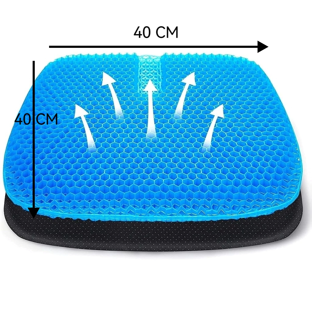 Almofada em Gel Favo de Mel Grande e Grossa Fresca Respirável Anticansaço para Escritório Casa e Carro