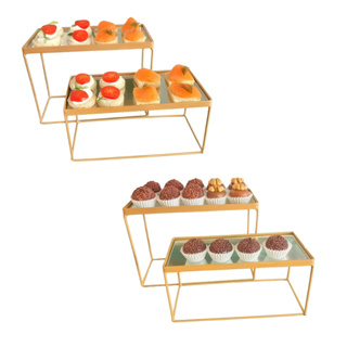 Bandejas Espelhadas Kit com 4 Dourada Para Festa E Decoração em Oferta na Shopee