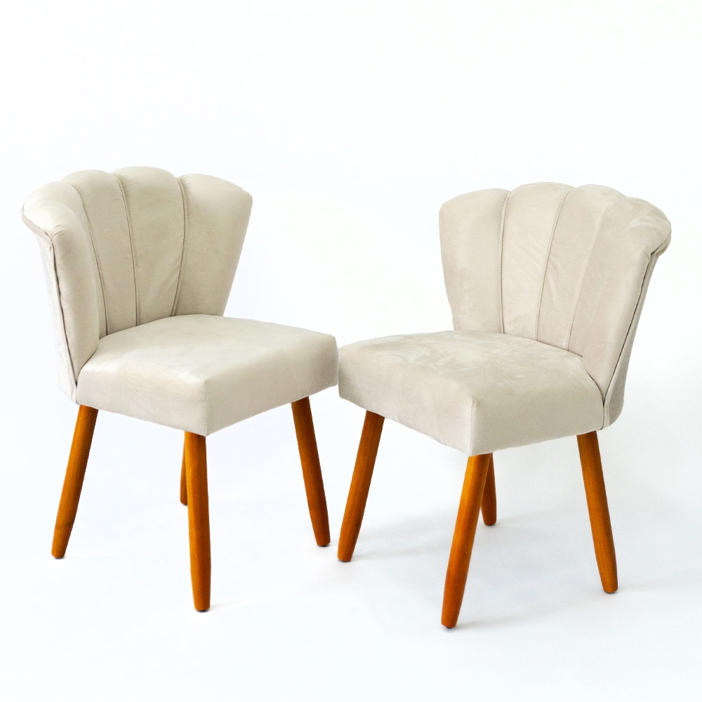 kit 2 cadeira de jantar petala pés palito