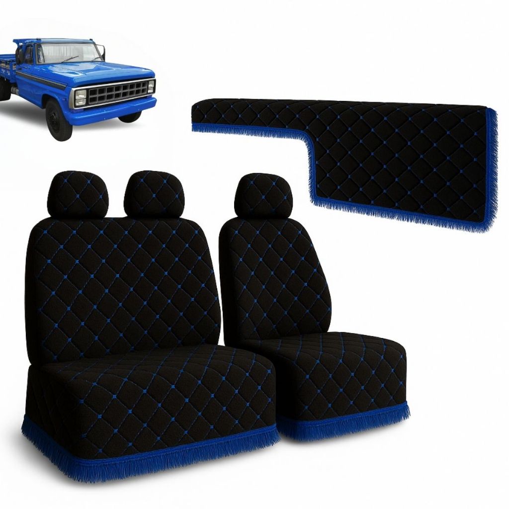 Kit Capa de Banco e Painel Veludo Premium Caminhão F F1000
