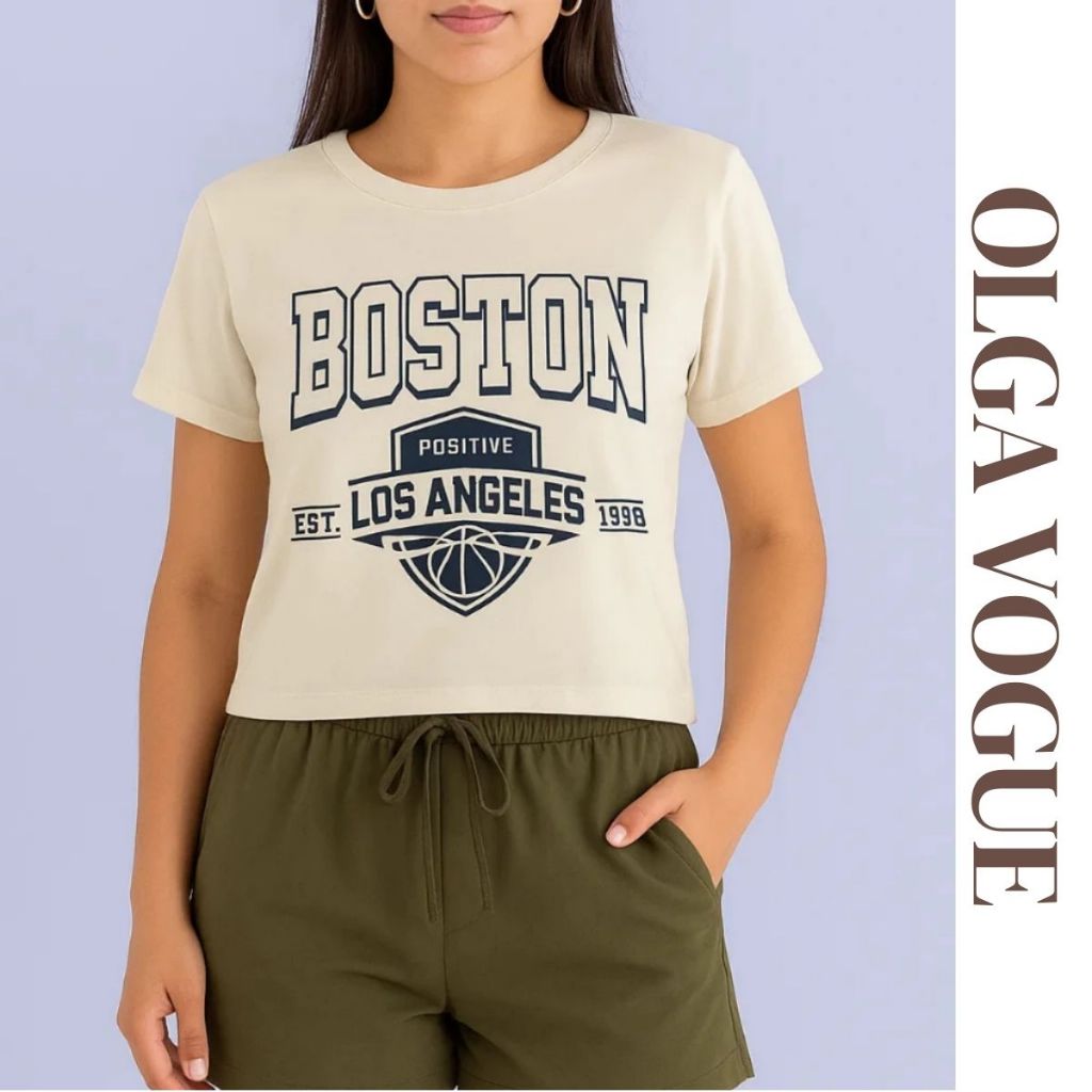 T-shirt Feminina100% ALGODÃO Malha Peruana Estampada Estilo Casual Confortável para o Dia a Dia Modelo Moderno Versátil