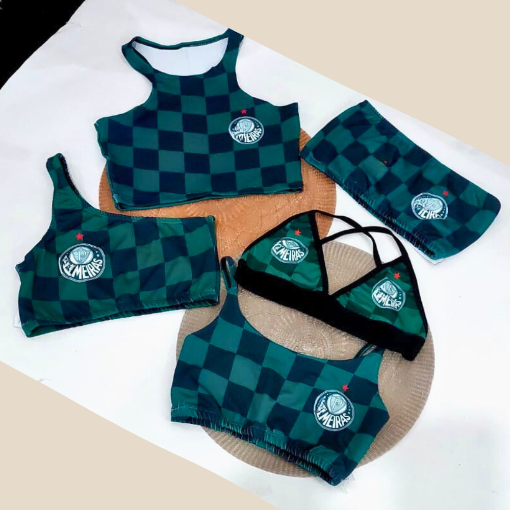 Top Cropped do Verdão Time Futebol Personalizado Sem Bojo Body Blusinha Alcinha