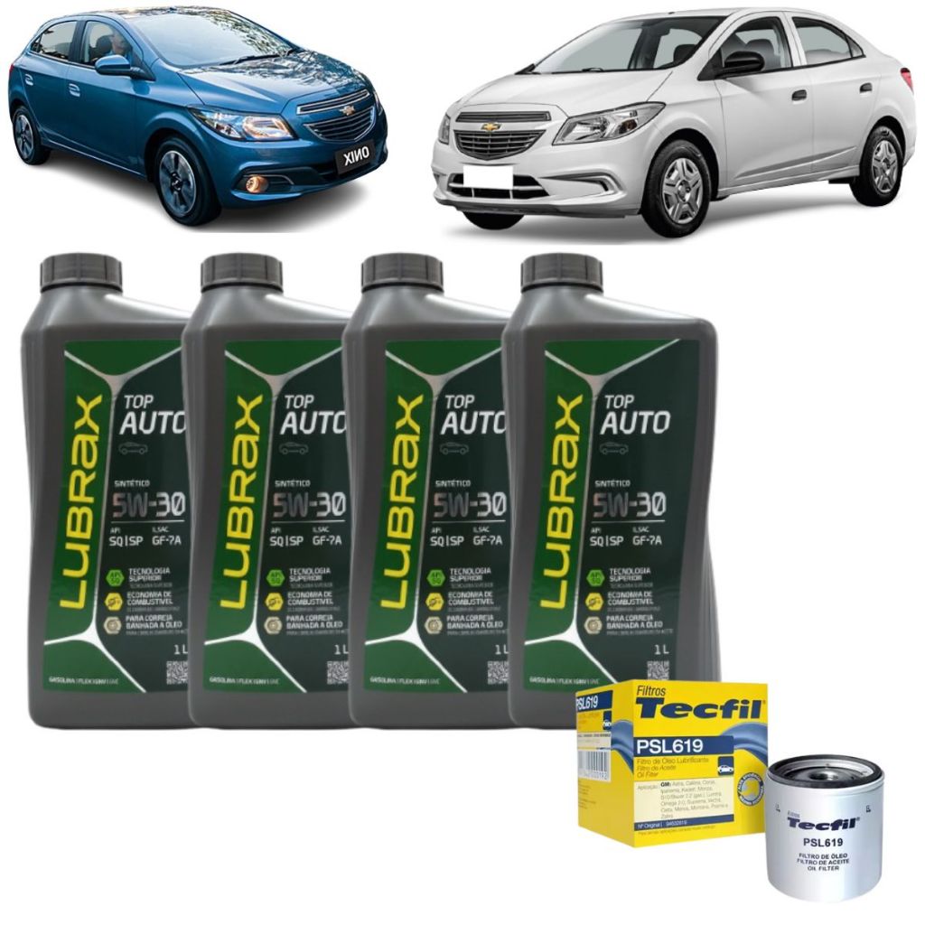 Kit Troca De Oleo Filtro Gm Onix Prisma Agile Montana Meriva Cobalt 5w30 Sintético Revisão Original em Oferta na Shopee