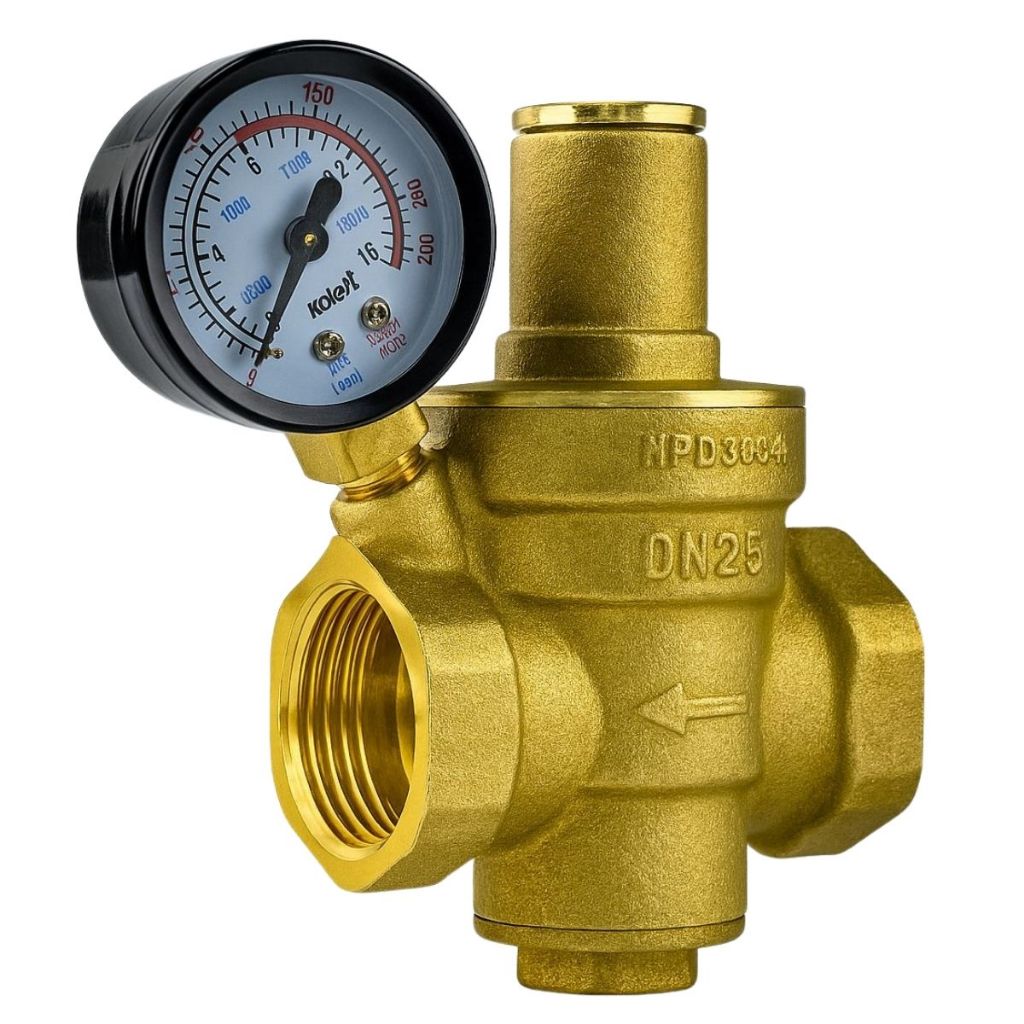 VALVULA REDUTORA DE PRESSA LATAO P/ AGUA COM MANOMETRO 16 BAR DN 1/2" POL 12,70MM - VRP TK-950