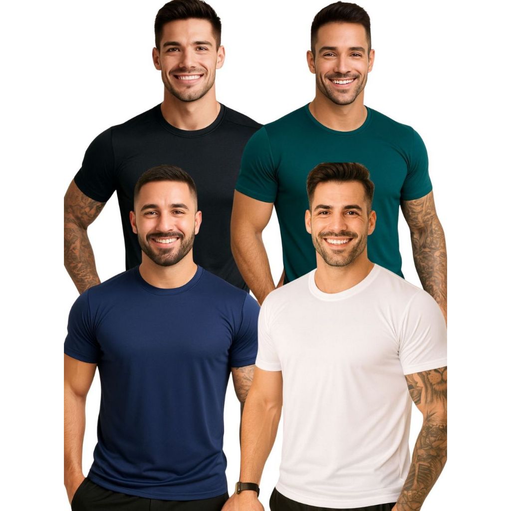 Kit 25 Camisetas Masculinas Dry Fit Moda Esportiva Casual Exercícios Academia Treino Esportes
