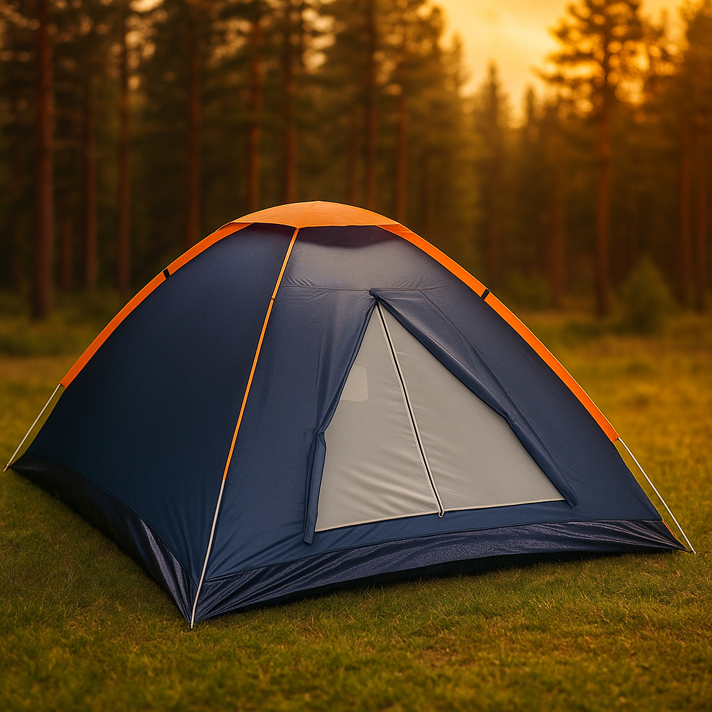 Barraca Iglu 3 Pessoas Panda Montagem Rápida Leve Camping Acampamento Trilha Com Mosquiteiro Azul