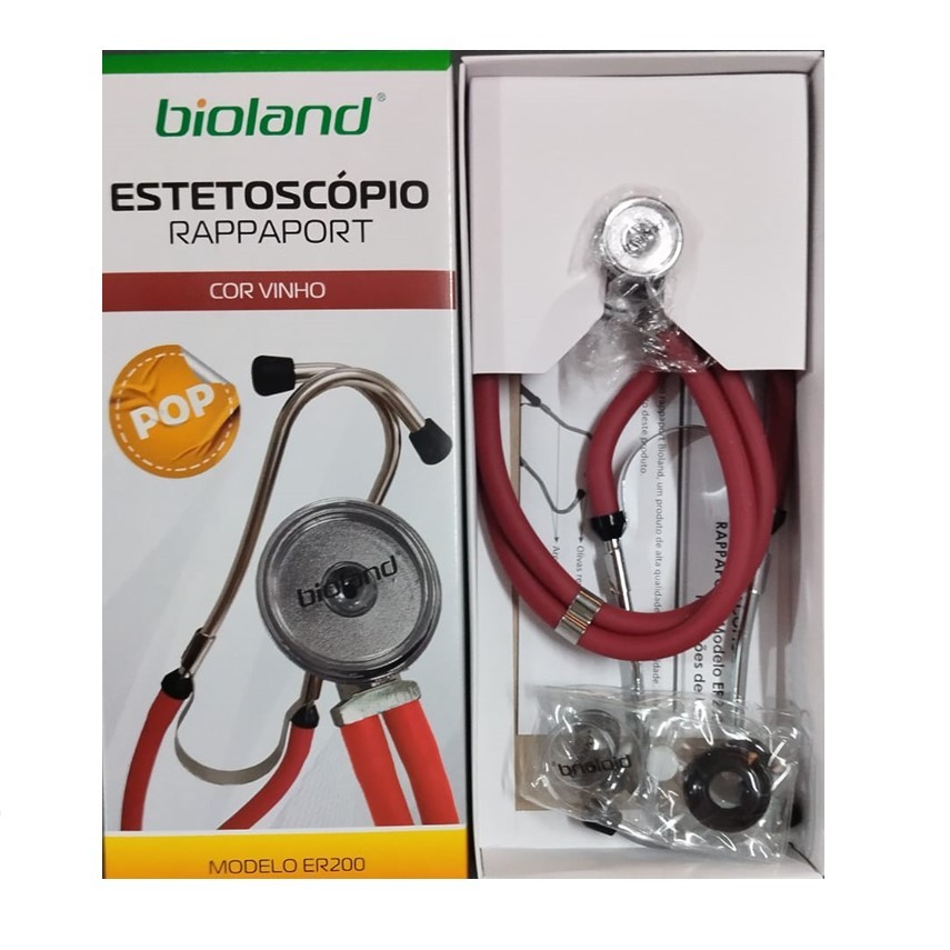 Estetoscópio Rappaport Pop Bioland Ad e Inf Cor Bordô com Peças de Reposição em Oferta na Shopee