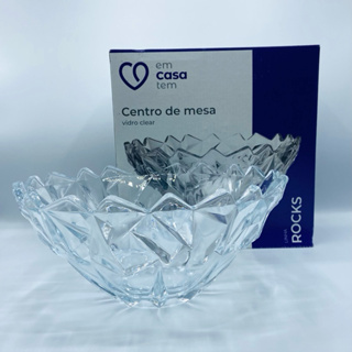 Bowl Rock em Vidro  1,7 litros - Centro de Mesa - Tigela de Vidro - Em casa tem em Oferta na Shopee