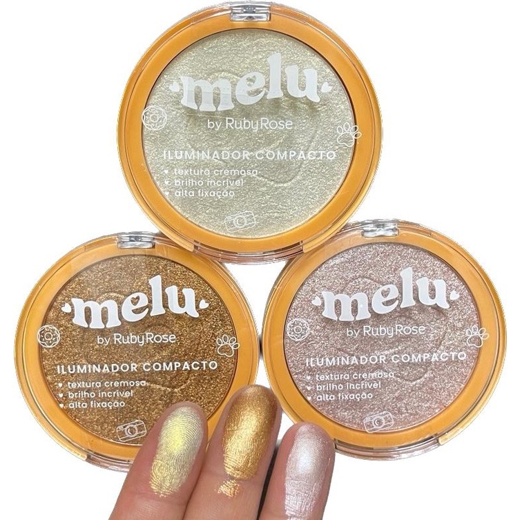 Iluminador Compacto Melu Ruby Rose Cremoso alto Brilho incrível Alta pigmentação Longa fixação em Oferta na Shopee