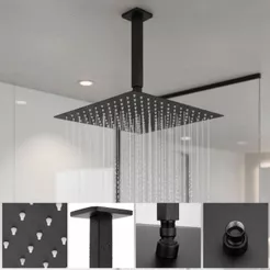 Ducha Chuveiro De Teto Preto 30x30 Água quente e Fria Slim Super Luxo