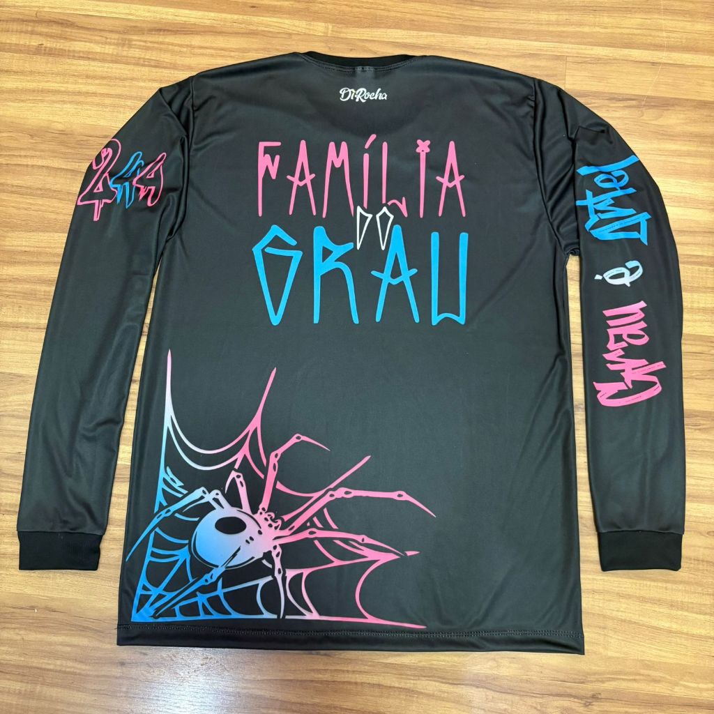 Camisa Família Do Grau Degradê Dirocha Manga Longa Comprida Quebrada Moto Motocando Sasp Favela