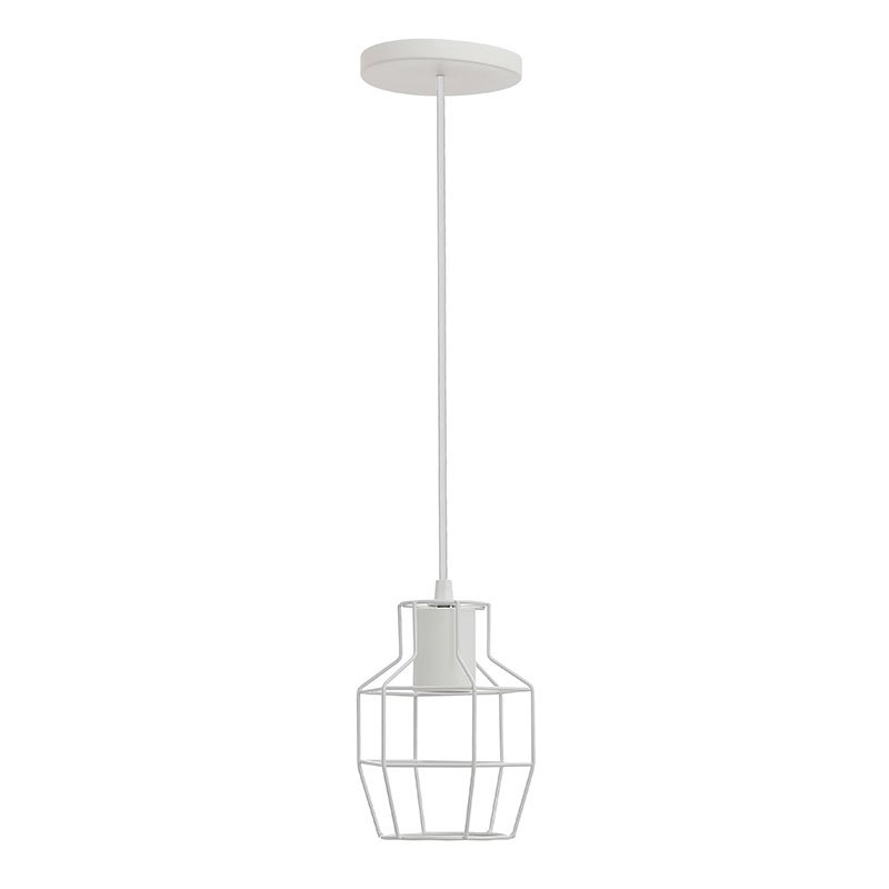 Pendente Aramado Mecânico Pequeno 1 Lampada Luminária Branco Preto Cobre Soquete E27 110v/220v Mesa Quarto Sala Cozinha