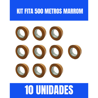 Kit Com 10 Unidades Fita Durex Larga 500  Marrom Direto Da fabrica em Oferta na Shopee