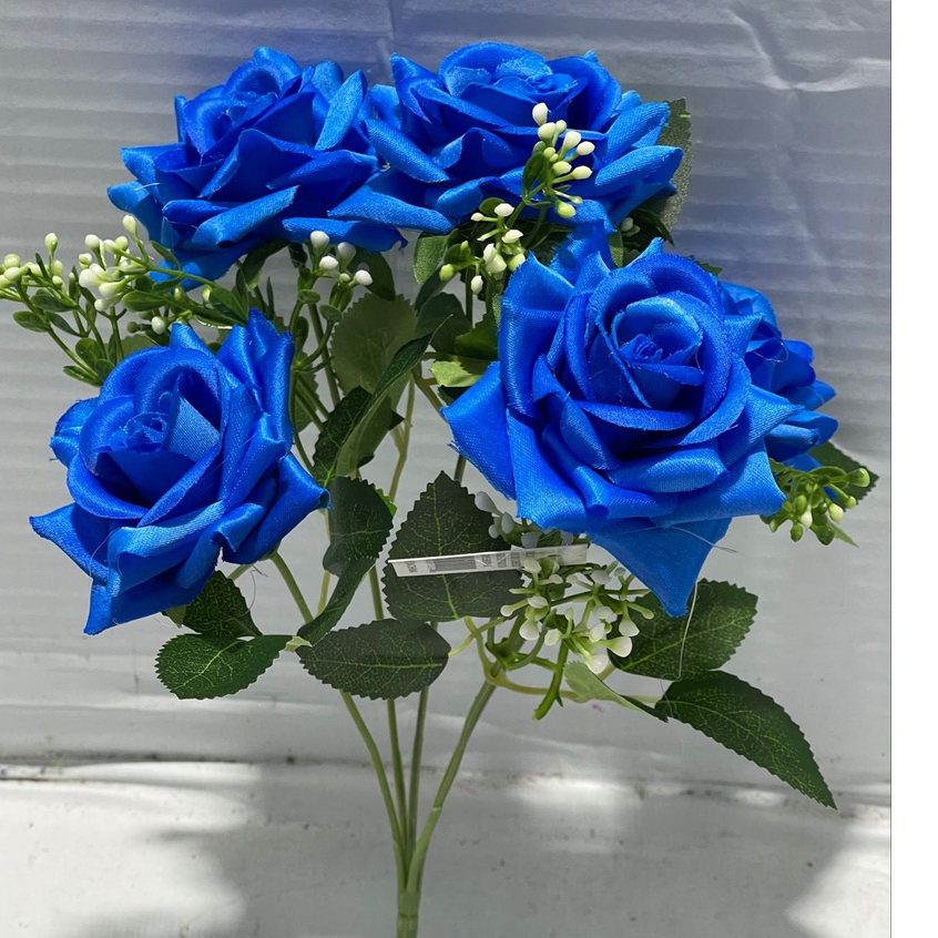 Rosa artificial com 5 flores (de ponta) kit com 1/2/3