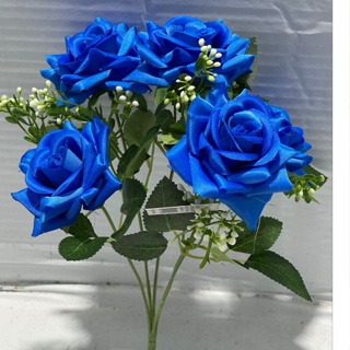 Rosa artificial com 5 flores (de ponta) kit com 1/2/3 em Oferta na Shopee